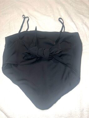 French Kiss Black , Back Bow, V-Front Cropped Cami